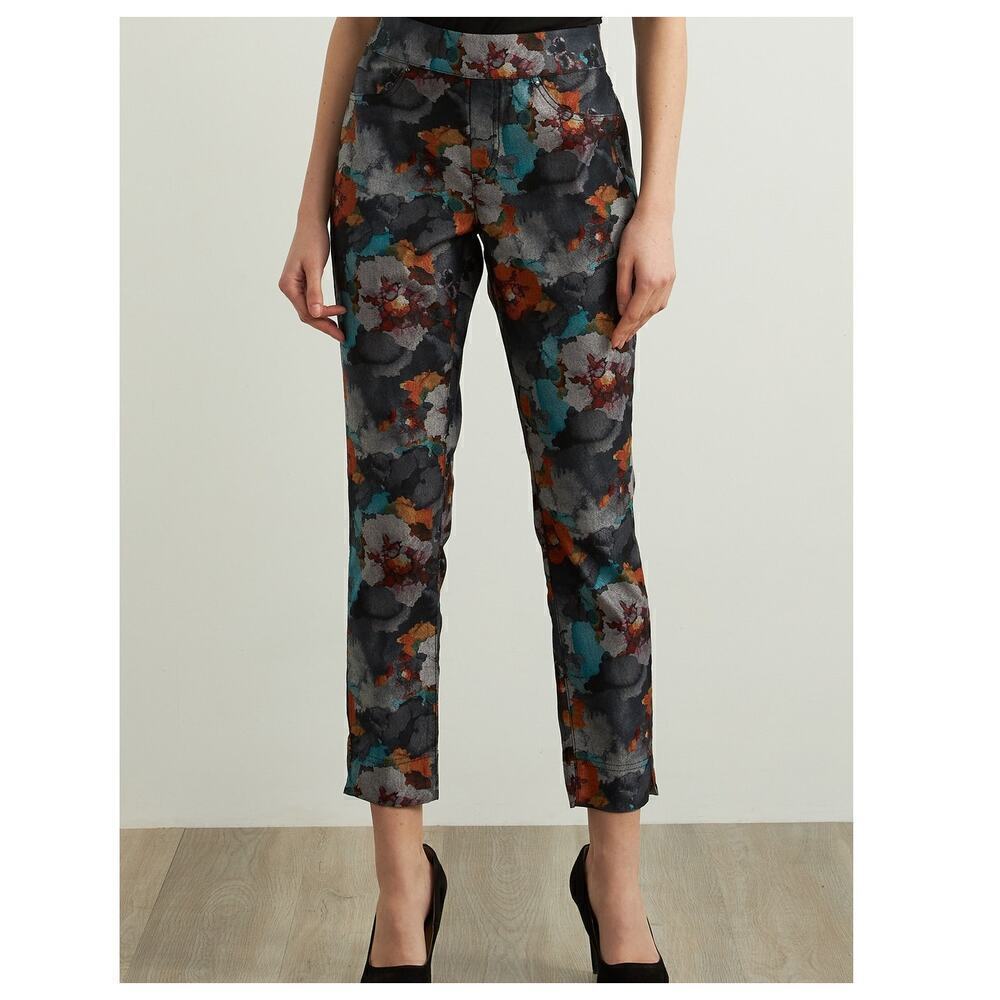 Joseph Ribkoff Size 14 Floral Motiff Pull On Jeans